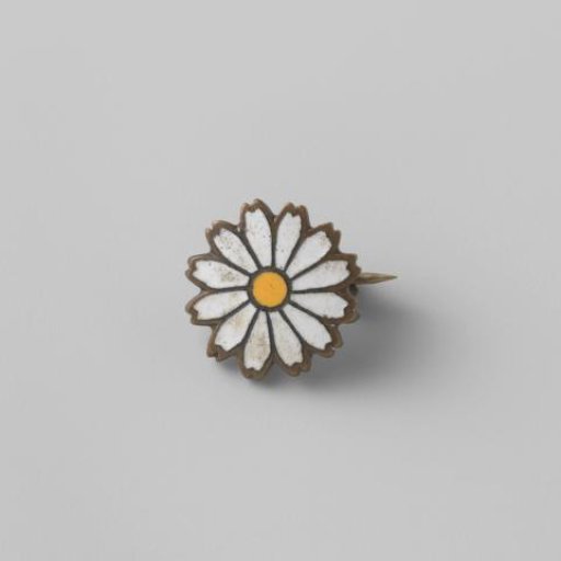 Two brooches in the shape of a daisy