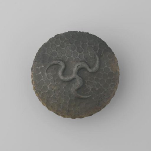 Round Brooch of Silver-Coloured Base Metal