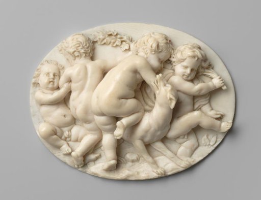 Putti in a Circle Dance with a Dog