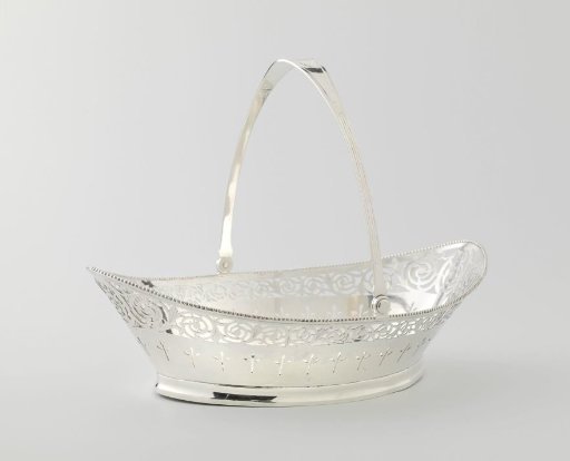 Silver basket with a hinged handle