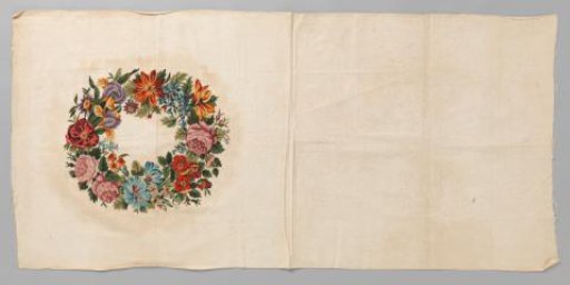Metre of upholstered fabric with embroidery