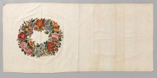 Patterned upholstery fabric with embroidery