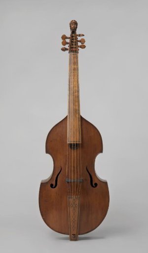 Bass viol da gamba and bow