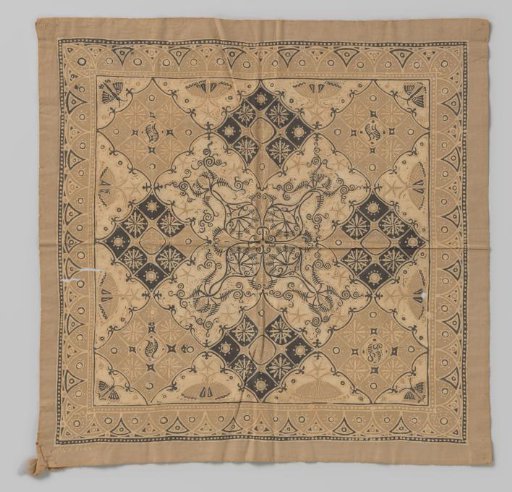 Batiked Decorative Cloth with Stylized Butterflies and Stars