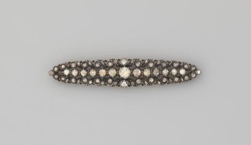 Silver and Gold Brooch with Diamonds