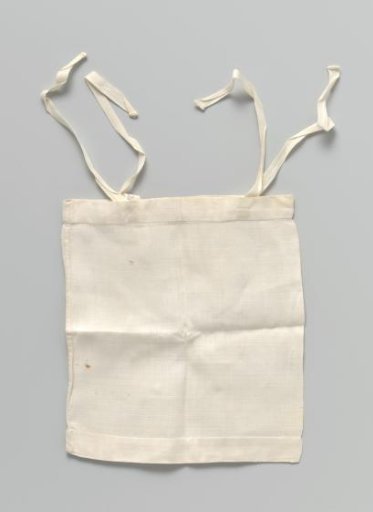 White petticoat pocket with four ribbons