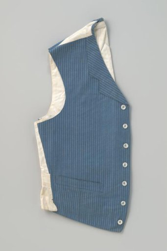 Blue Men's Coat with White Stripes
