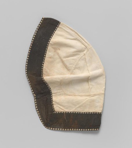 White cap trimmed with a black border