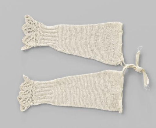White knitted baby sleeve