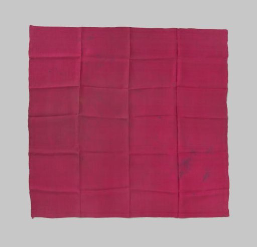 Square cerise red men's handkerchief with spots