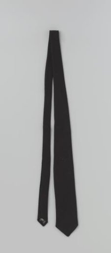 Black woven wool necktie