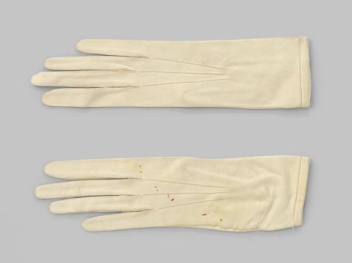Glove of plain white leather