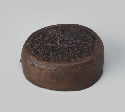Part of leather case for gold-encrusted glass