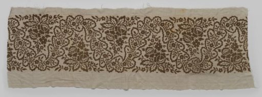 Textile with floral motif and bead embroidery