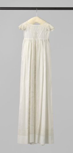 White baptismal gown with white embroidery