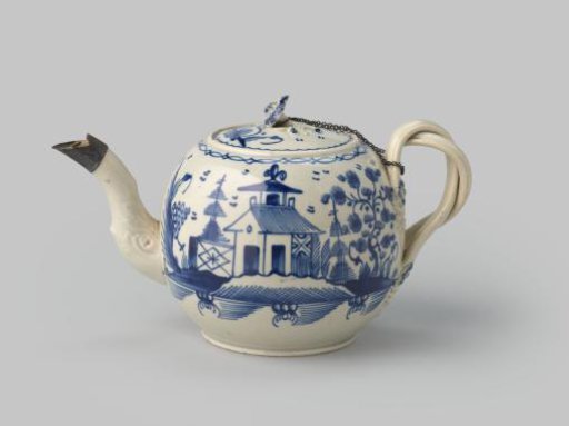 Teapot with trees and pagoda