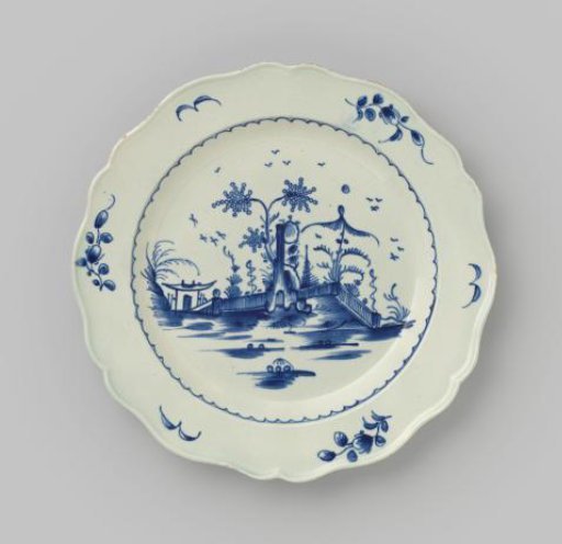 Plate with trees and pagoda