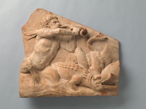 Triton with a Crocodile and a Swan, Part of a Model for the East Tympanum of the Amsterdam Town Hall (now Royal Palace) at Dam Square