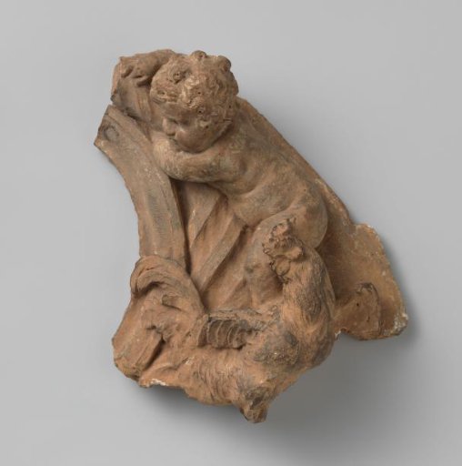 Finial with roosters, right half