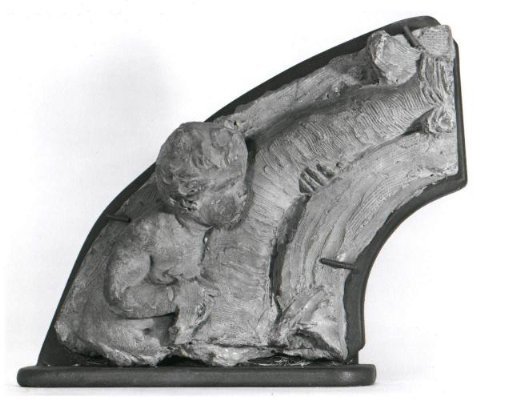Fragment of the Left Side of a Model for an Overdoor Lunette with Putti and Cockerels for the Amsterdam Town Hall (now Royal Palace) at Dam Square