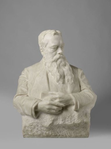 Bust of Jhr. Mr. Victor Eugene Louis de Stuers (1843-1916) with a socle of black granite with grey mica