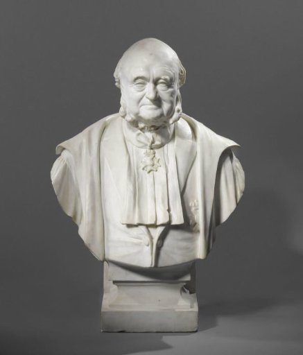 Bust of Dr. Nicolaas Beets (1814-1903), man of letters, with a socle of Rosso Asiago limestone