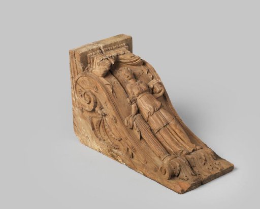 Small oak table with a relief of Constancy (Constantia)