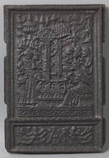 Stove tile with Christ and the Samaritan woman