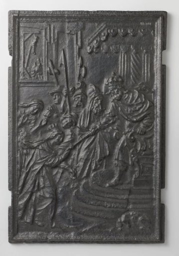 Tile with a depiction of Esther before King Ahasuerus