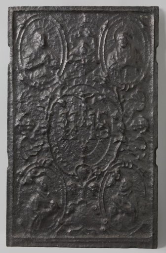 Stove tile with the Crucifixion and the inscription IHS