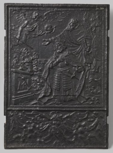 Stove plate with a sacrificing King David and the prophet Gad