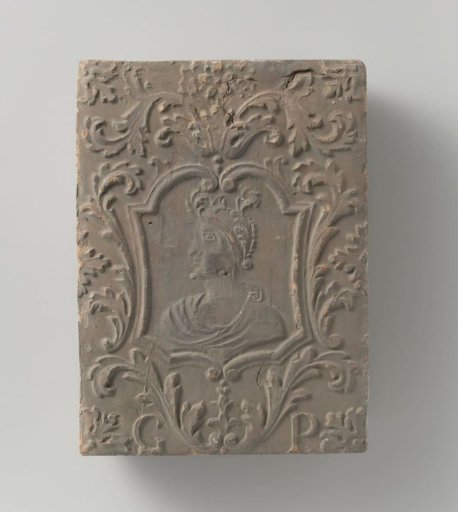 Tile with a representation of a Roman bust