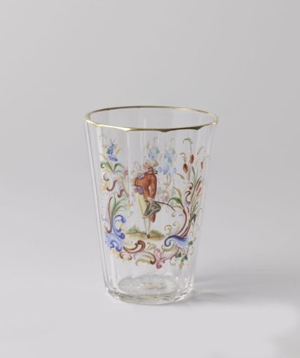 Cup with a man in 18th-century costume