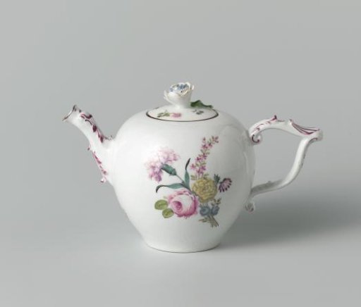 Lid, multicolored painted with bouquets