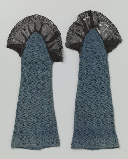 Mitten of Blue Silk