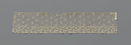 Strip of needle lace with goblet flowers