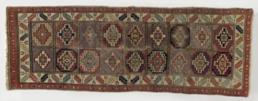 Woolen runner with geometric figures