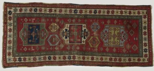 Woolen carpet decorated with geometric ornaments