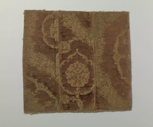 Fragment of silk velvet brocade (four pieces sewn together)