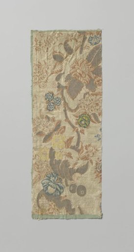 Fragment of a multicolored silk damask