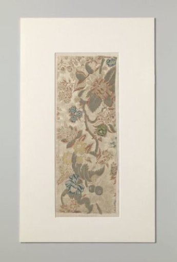 Fragment of a multicolored silk damask