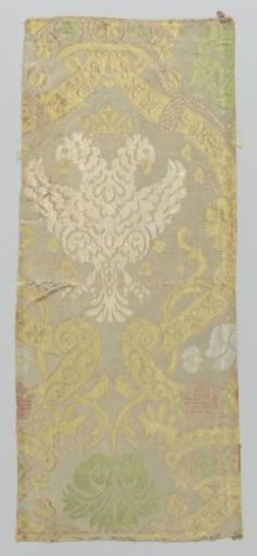 Fragment of lampas with double eagle and flowers