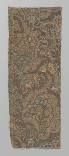 Silk brocade decorated with flowers and leaves