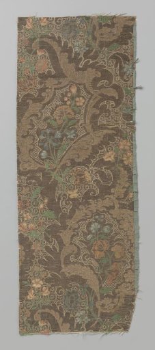 Silk brocade decorated with flowers and leaves