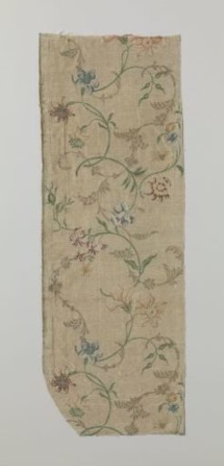 Fragment of multicolored brocaded silk