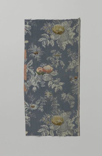 Fragment of a multicolored brocaded silk