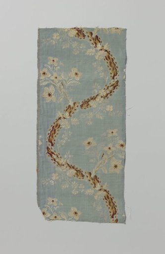 Fragment of a multicolored brocaded silk