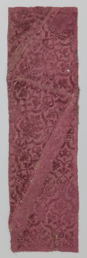 Fragment of red silk velvet