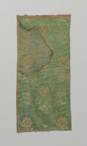 Fragment of a multicolored silk satin