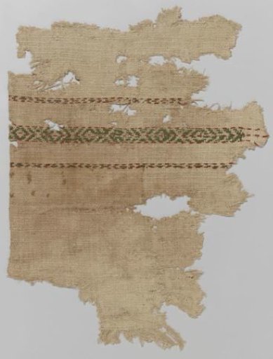 Textile fragment with raised woolen threads